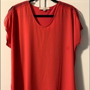 Loft Tangerine Red Blouse